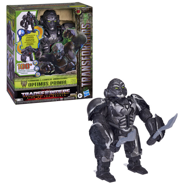 Transformers: Rise of the Beasts Command & Convert Animatronic Optimus Primal 12.5 Inch Electronic Toy