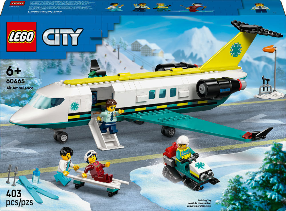 LEGO City Emergency Air Ambulance Airplane Building Toy for Kids, Boys & Girls Ages 6+ - 60465