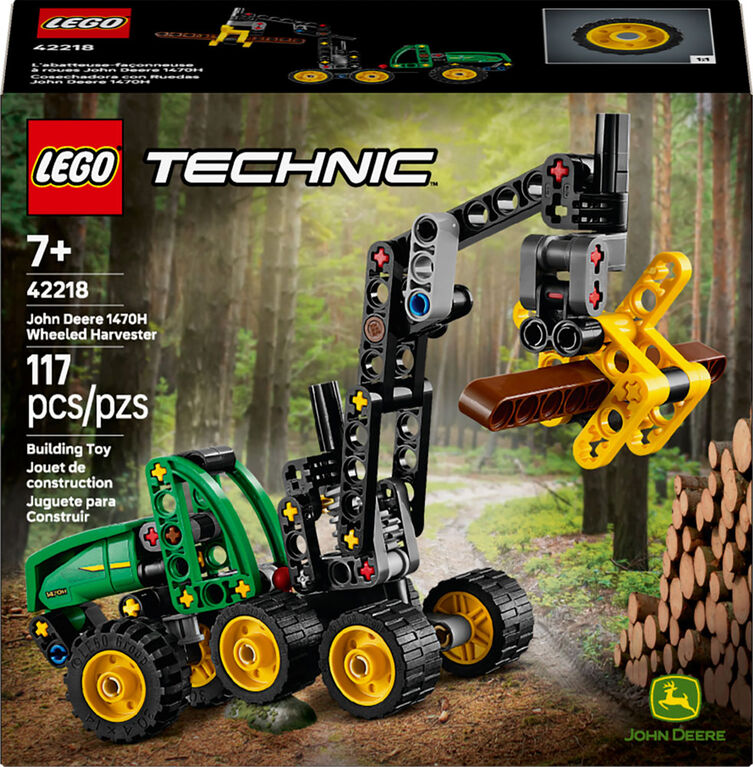 LEGO Technic John Deere 1470H Wheeled Harvester Building Toy for Kids, Ages 7+ - 42218