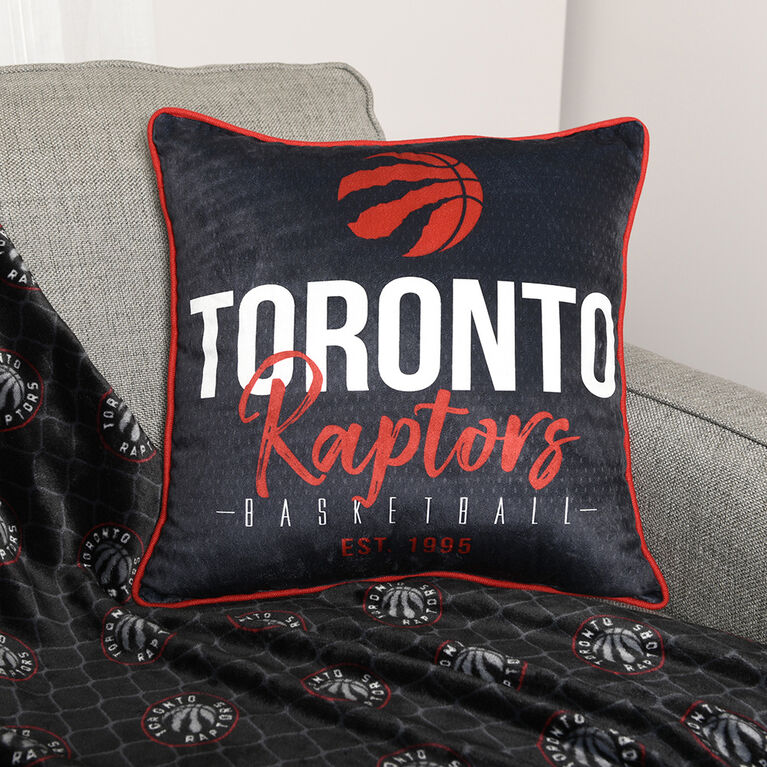 NBA Toronto Raptors Basketball Throw Pillow (18 x 18 in), Black