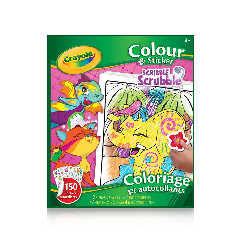 Crayola Colour & Sticker Book Scribble Scrubbie Animals
