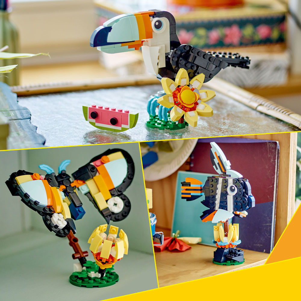 LEGO Creator 3 in 1 Wild Animals: Tropical Toucan Building Toy for Kids, Girls & Boys, Ages 7+ - 31173