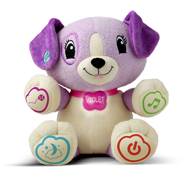 LeapFrog Mon Ami Violette, peluche pour bébé avec personnalisation, musique et berceuses, contenu éducatif pour les bébés et les jeunes enfants