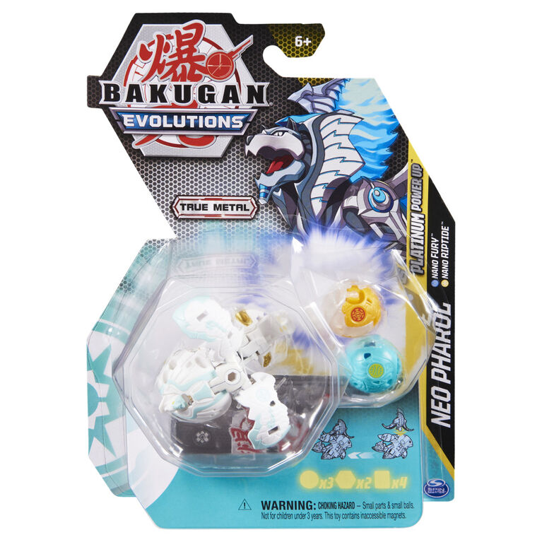 Bakugan Evolutions, Neo Pharol with Nano Fury and Riptide Platinum Power Up Pack