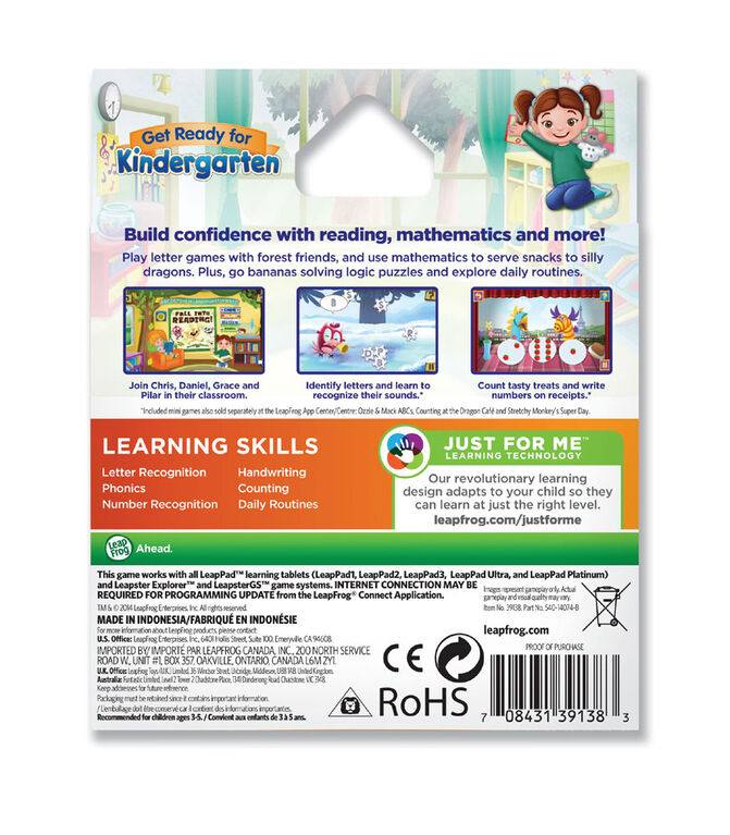 Leapfrog Get Ready For Kindergarten Learning Game Pack English
