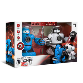 Sharper Image Mecha Rivals RC Ejecting Battle Robots Blue and White