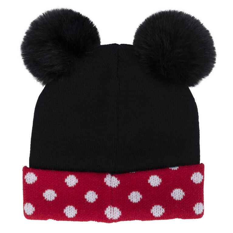 Disney Minnie Mouse 3D Cold Weather Hat Black, Red
