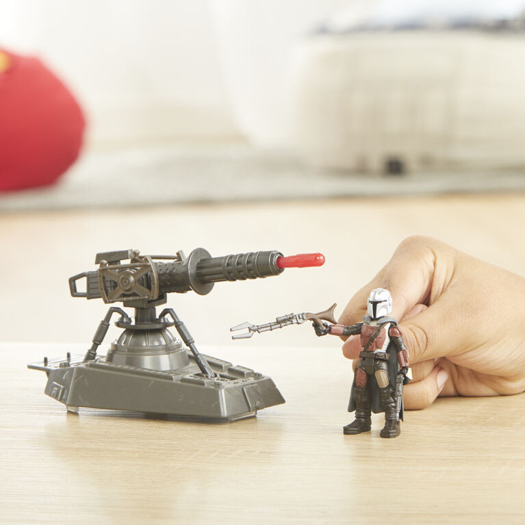 Star Wars Mission Fleet, Hover E-Web Cannon, The Mandalorian, figurine de 6 cm avec véhicule