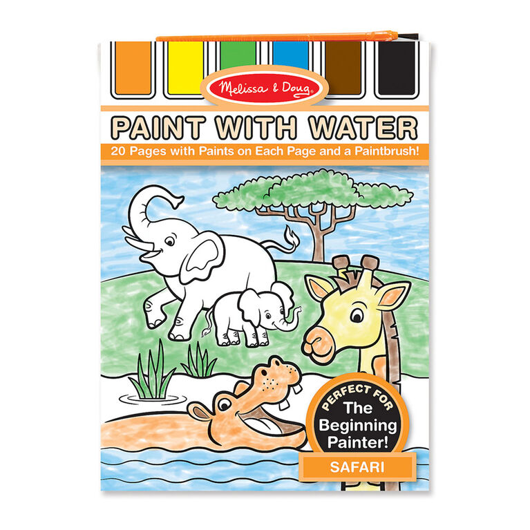 Melissa & Doug Paint With Water Activity Book - Safari 20 Pages