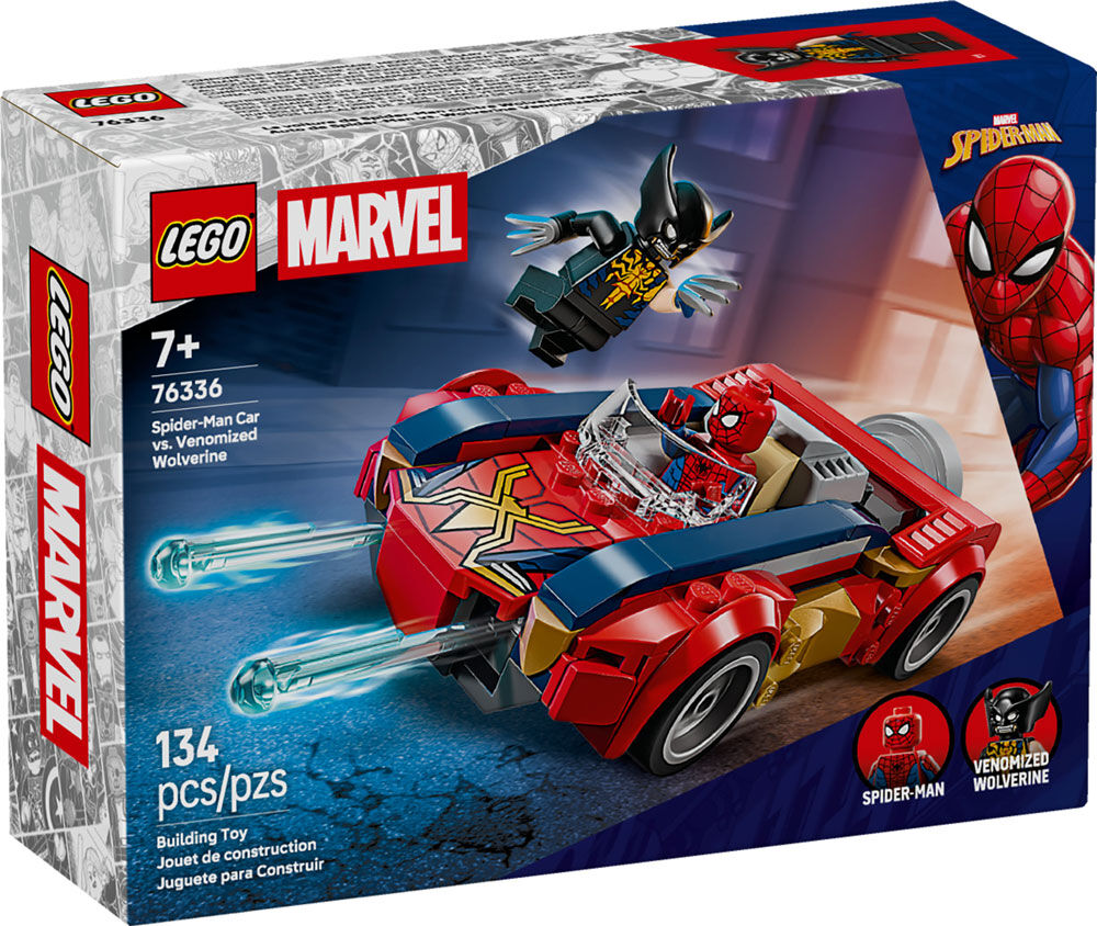 LEGO Marvel Spider-Man Car vs. Venomized Wolverine Building Toy