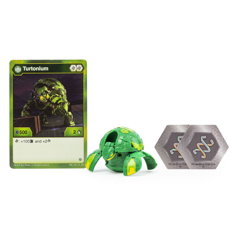 Bakugan, Turtonium, 2-inch Tall Collectible Action Figure and Trading Card