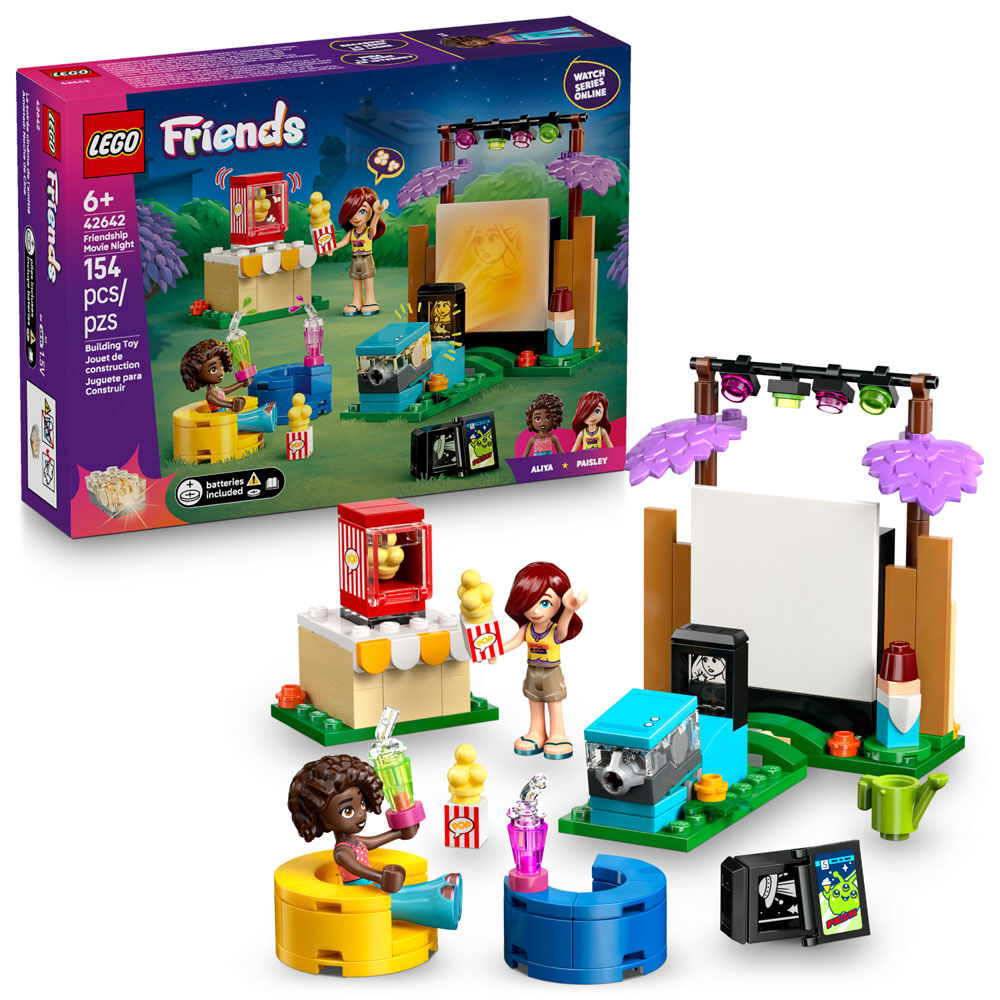 LEGO Friends Friendship Movie Night Pretend Play Building Toy for Girls & Boys, Ages 6+ - 42642