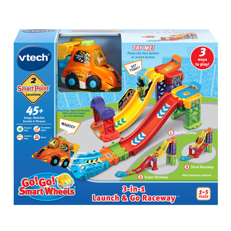 VTech Go! Go! Smart Wheels 3-in-1 Launch & Go Raceway - English Edition