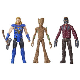 Marvel Avengers Titan Hero Series Thor: Love and Thunder, 3 figurines de 30 cm, Thor, Groot et Star-Lord