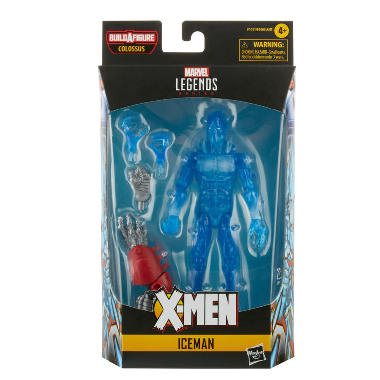 Marvel Legends Series 6-inch Scale Action Figure Toy Iceman and 2 Build-A-Figure Parts