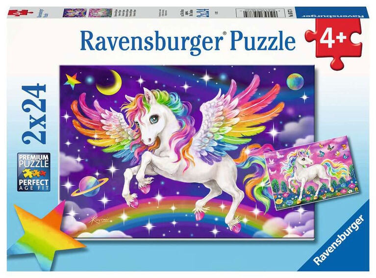 Ravensburger Unicorn and Pegasus 2x24pc Puzzle