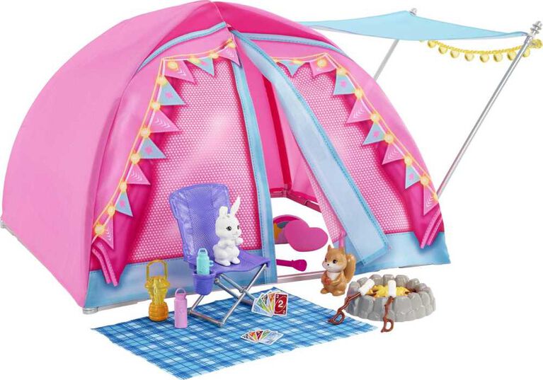 Barbie-Coffret Vive le Camping It Takes Two avec tente et 2 poupées
