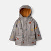 Parka Raincoat Grey Safari Print 12-18M