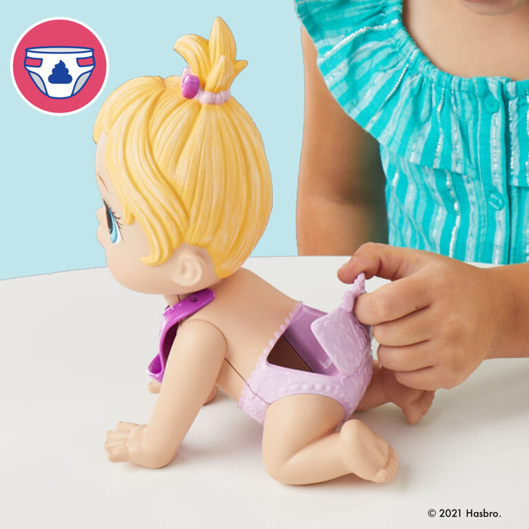 Baby Alive Lil Snacks Doll, Eats and "Poops," 8-inch Baby Doll with Snack Mold, Toy for Kids, Blonde Hair