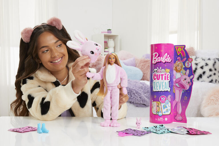 Barbie-Poupée Cutie Reveal avec costume de lapin et 10surprises