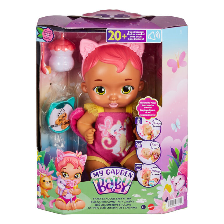 My Garden Baby - Poupée - Bébé Chaton Repas et Câlins - Notre exclusivité