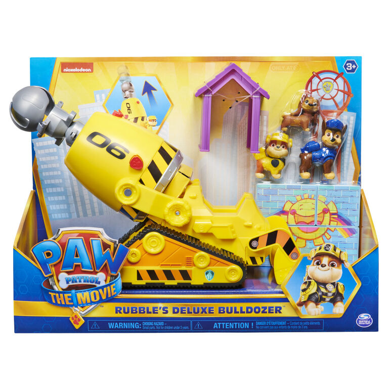 PAW Patrol, Ruben's Deluxe Bulldozer avec 3 figurines articulées à collectionner - Notre exclusivité