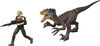 Jurassic World Rebirth Zora Bennett & Velociraptor Figures Pack, Movie Authentic 3.75 Inch Scale