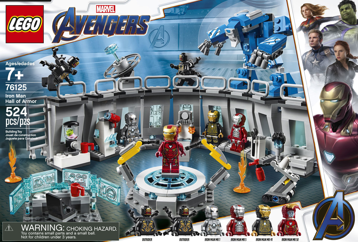 524 Piece LEGO Marvel Avengers Iron Man Hall of Armor 76125 Building Kit 