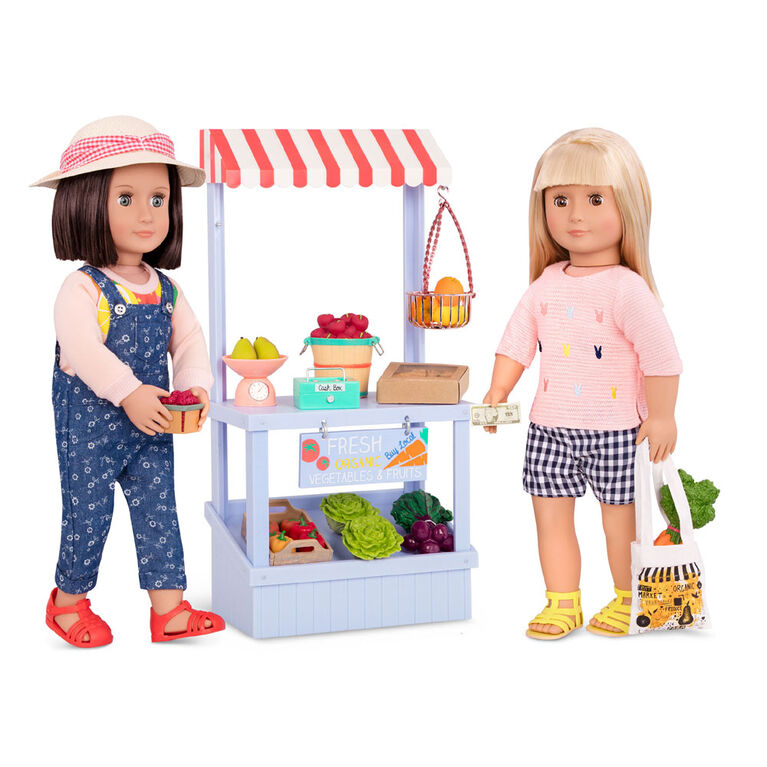 Our Generation, Farmer's Market Set, Play Food Stand for 18-inch Dolls