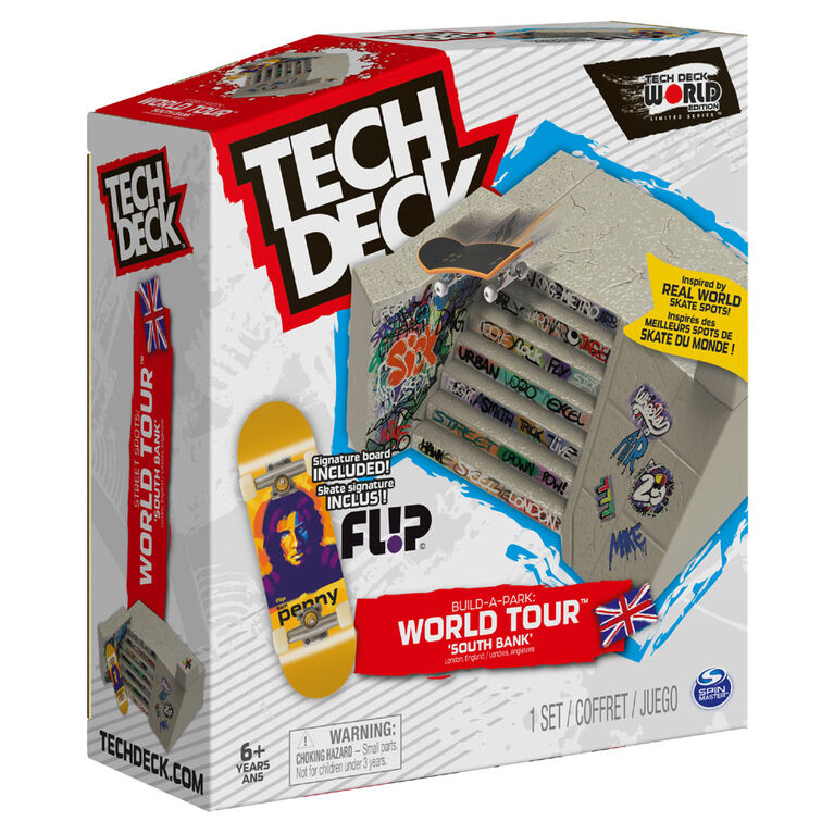 Tech Deck, Build-A-Park World Tour, South Bank, Coffret rampe avec fingerboard Signature - Édition anglaise