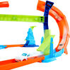 Hot Wheels Stunt Tracks Corkscrew Jump Champion Track Set & 1:64 Scale Toy Car, Speed Snap Track