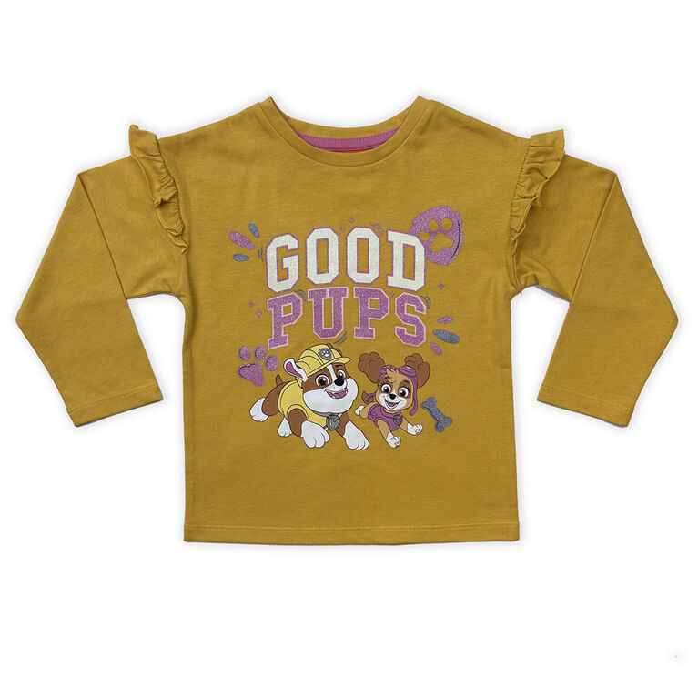 Paw Patrol Frill Long Sleeve Top - Yellow - 4T