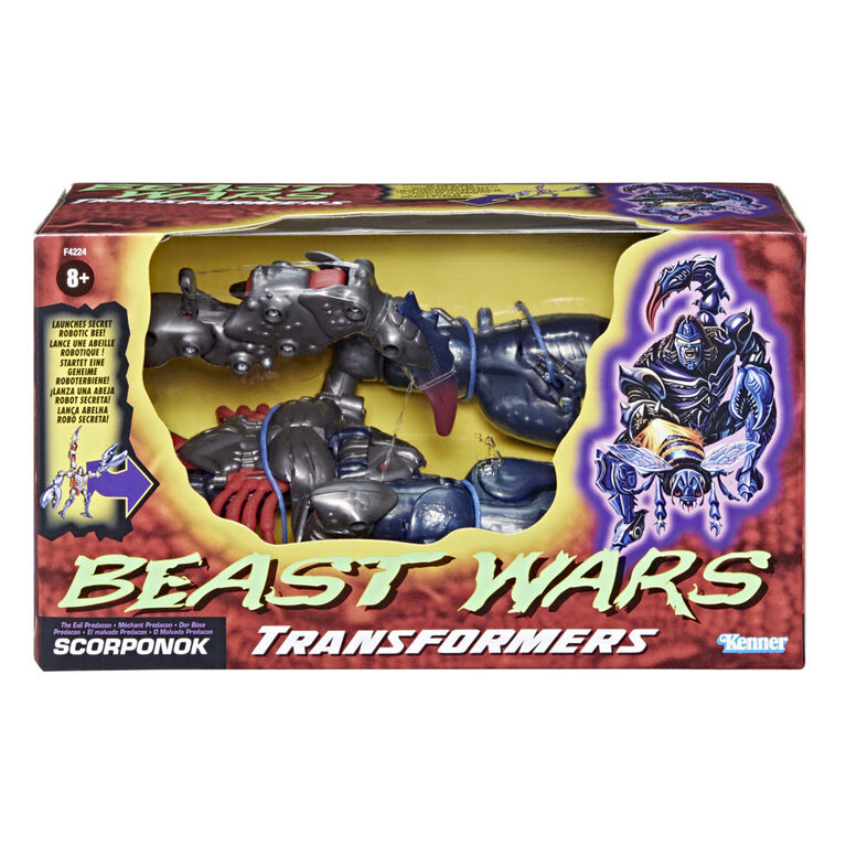 Transformers Vintage Beast Wars, figurine de collection Predacon Scorponok de 22,5 cm, pour adultes et enfants à partir de 8 ans
