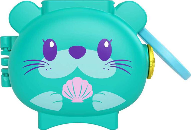 ​Polly Pocket Pet Connects Otter Compact Playset with Mermaid Doll, Otter Figure and Accessory, Stackable