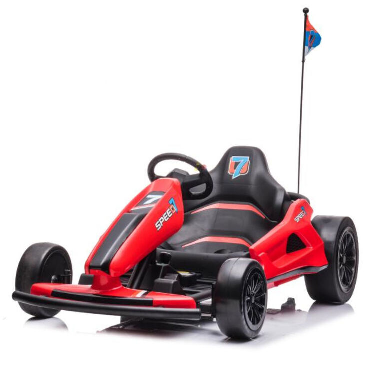 KidsVip 24V Furious Drifting Go Kart- Red - English Edition