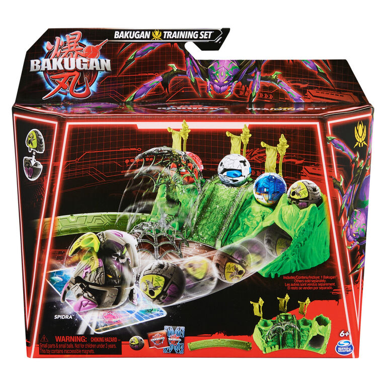 Bakugan Training Set with Spidra, Insect Clan Themed, Customizable Action Figure, Trading Cards, and Playset