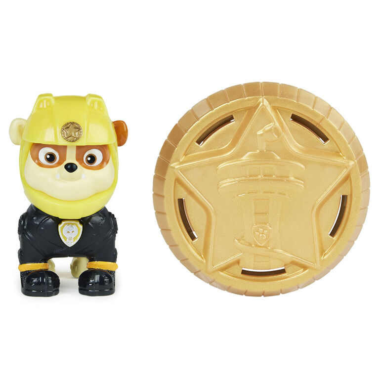 PAW Patrol, Moto Pups Rubble Collectible Figure with Wearable Deputy Badge