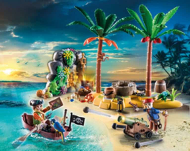 Playmobil - Promo Pack- Pirate Treasure Island with Rowboat