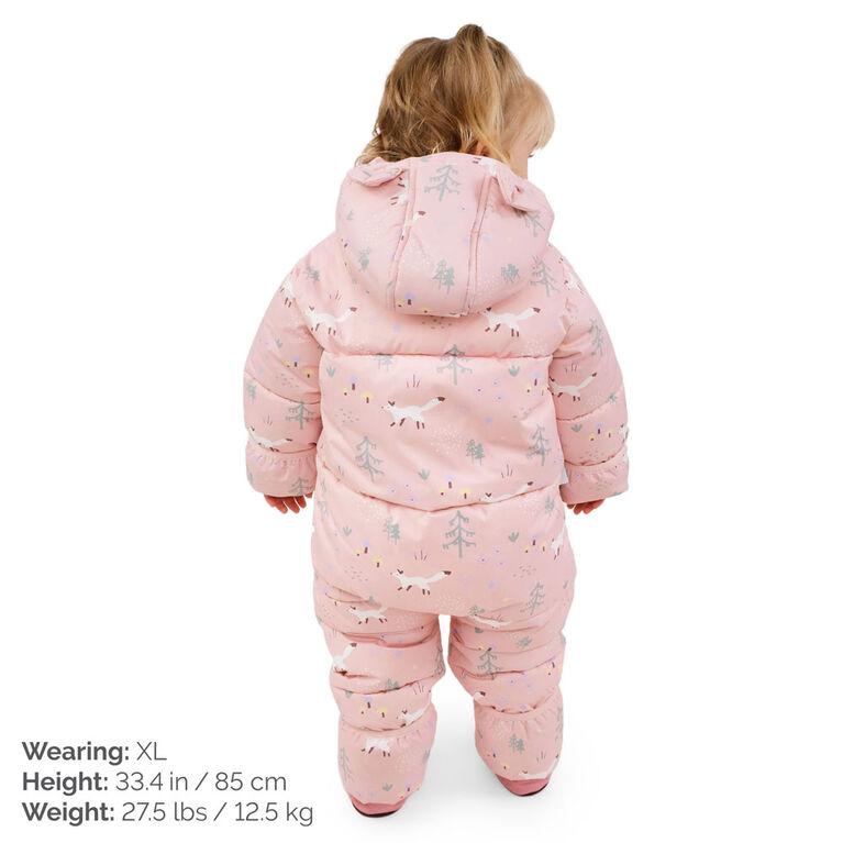 Baby Snowsuit | Pink Forest - XL (18-24m)
