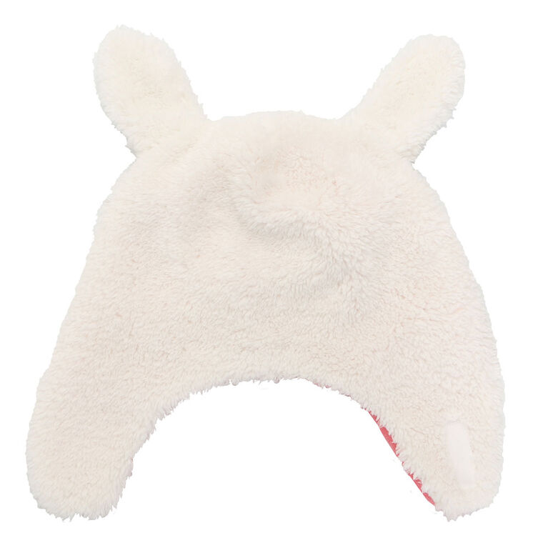 FlapJackKids - Baby, Toddler, Kids, Girls Reversible Sherpa Fleece Hat - Double Layered - Bunny/Deer - Large 4-6 years
