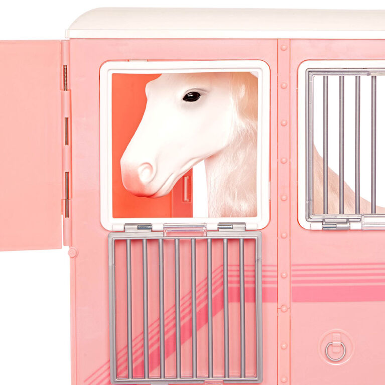Our Generation Mane to Travel Horse Trailer Set Pink Horse Trailer Playset for 18-inch Dolls