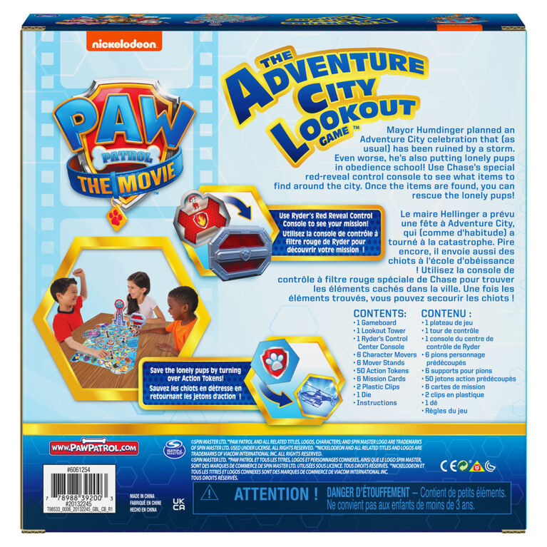 PAW Patrol: The Movie, jeu de société Adventure City Lookout