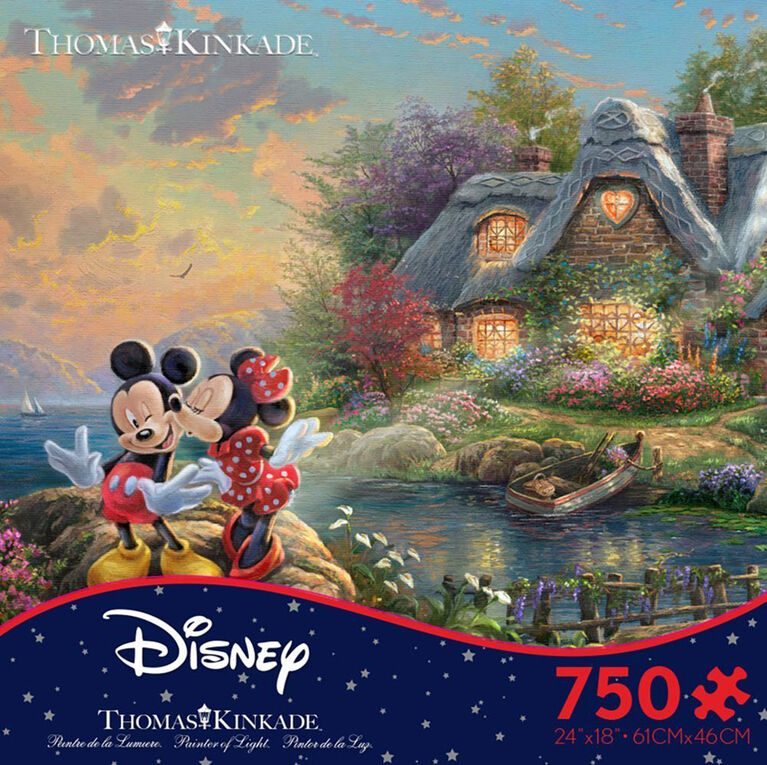 Ceaco Thomas Kinkade Disney Dreams - Mickey & Minnie 750 Piece Jigsaw - English Edition