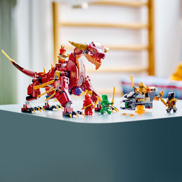 LEGO NINJAGO Le dragon de lave transformable 71793 Ensemble de jeu de construction (479 pièces)