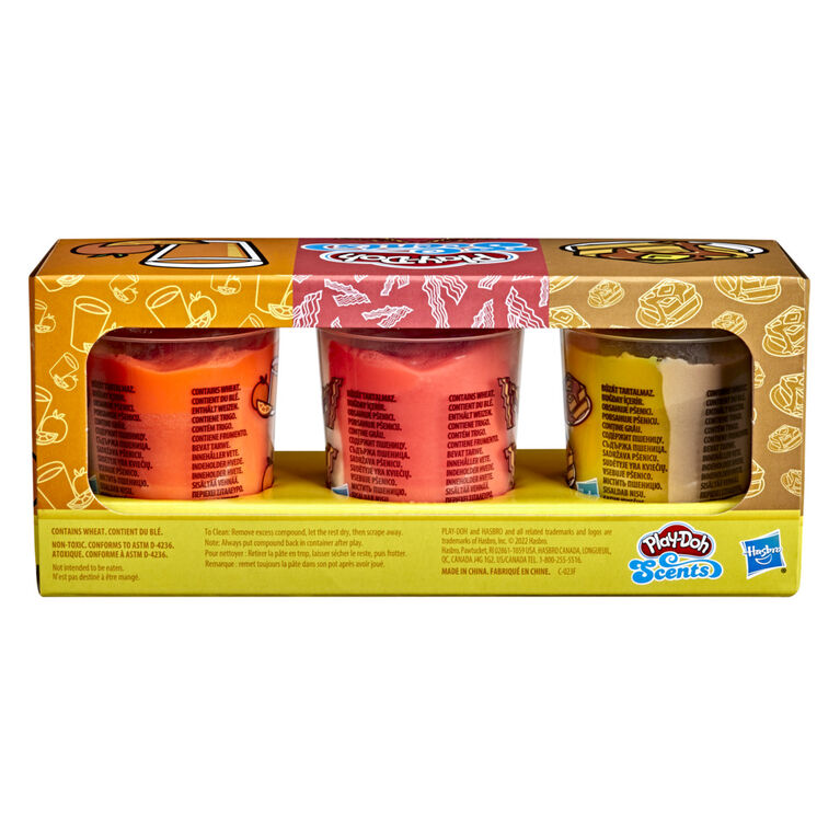 Play-Doh Scents 3-Pack of Breakfast Scented Modeling Compound, 4-Ounce Cans, Non-Toxic