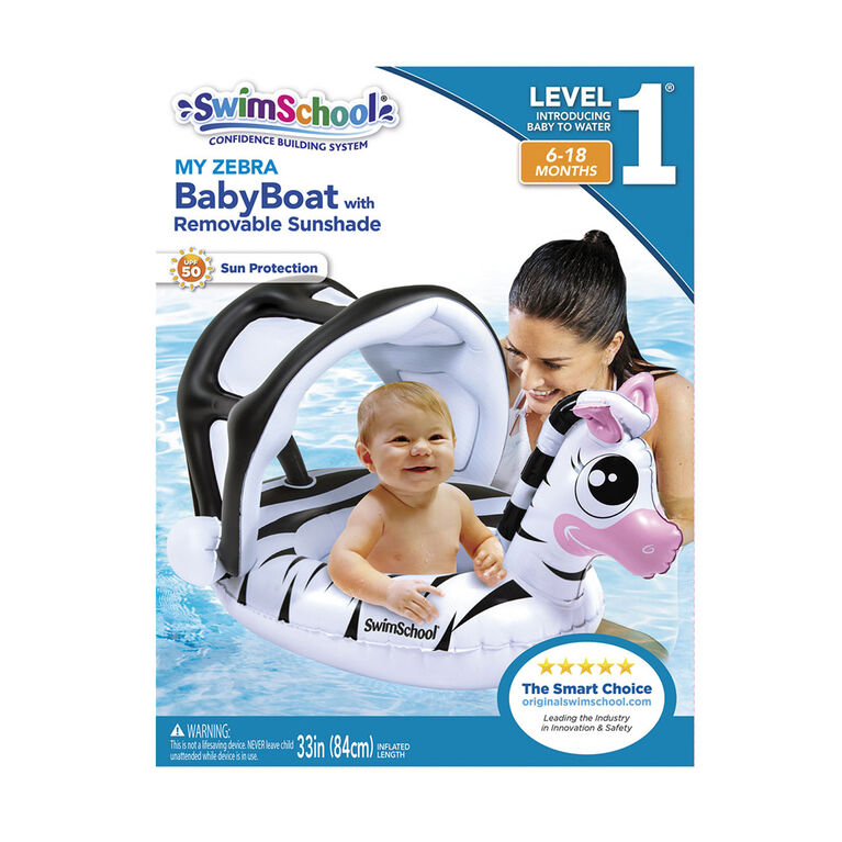 My Zebra Baby Boat  with Removable SunShade