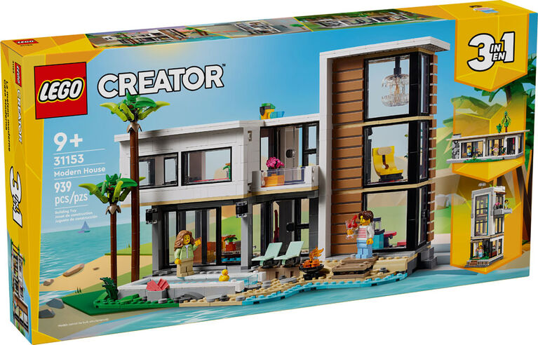 LEGO Creator 3in1 Modern House for Kids to Rebuild into a 3-Story City Building or Forest Cabin 31153
