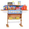 KidKraft Ensemble de jeu Magasin d'alimentation avec restaurant et service de livraison en bois 2 en 1 comprenant plus de 25 accessoires