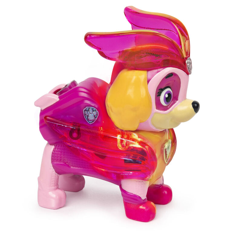 PAW Patrol, Mighty Pups Charged Up Skye Collectible Figure with Light Up Uniform