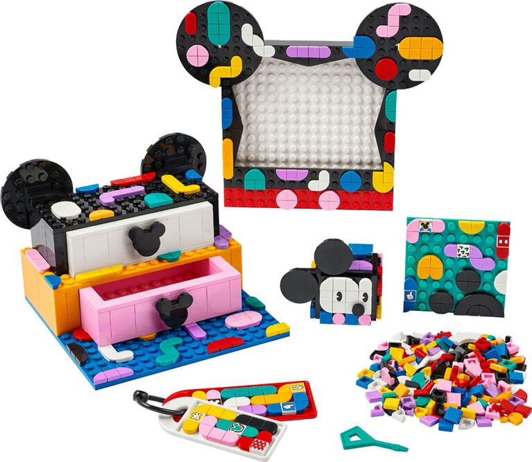 LEGO DOTS  Disney Boîte de projets pour la rentrée Mickey Mouse et Minnie Mouse 41964, Ensemble de création artisanale (669 pièces)